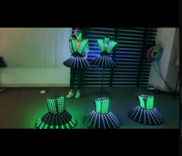 Robe tutu personnalisée avec éclairage LED RVB, jupe lumineuse pour femme, costume de scène lumineux pour la danse en boîte de nuit, performance de danseuse GOGO