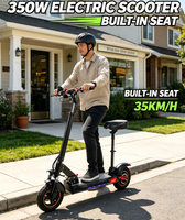 Trottinette électrique tout-terrain légère et étanche de 10 pouces, 350W, 36V, haute vitesse 40 km/h, double frein à disque, deux roues, pliable