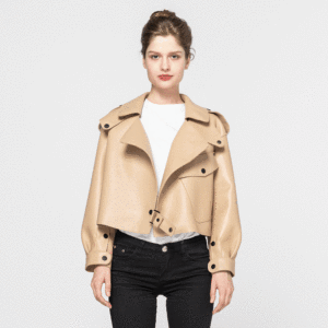 Jancoco Multi Color Genuine <strong>Sheepskin</strong> Bomber Leather Coat Women Short Motorcycle Leather <strong>Jackets</strong> - Product Image 2