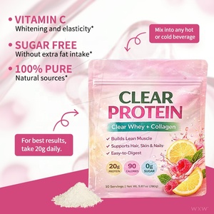 Collagène Clear <span class=keywords><strong>Whey</strong></span> Protein 20g Isolat en poudre avec biopeptides favorisant la santé musculaire, capillaire, cutanée et des ongles - Product Image 4