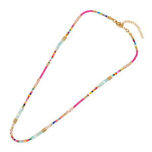 Collana Artivelle con Perline, Choker Boho Regolabile, <span class=keywords><strong>Gioielli</strong></span> Stratificati con Distanziatori, Perle di Vetro Fatte a Mano per l'Estate e la Spiaggia - Product Image 2