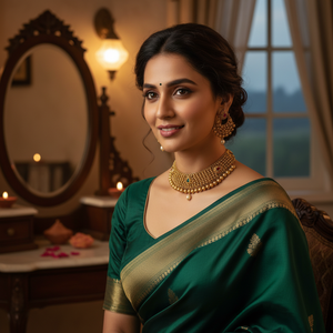 Ensemble de collier ras de cou en pierre de Pota plaqué or rose et vert, bijoux fins SFNECK96 - Product Image 3