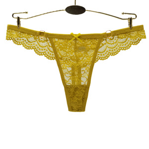 Tangas de encaje floral para mujer al por mayor, bragas huecas transparentes de malla, tanga de corte bajo, transpirables, de color liso, ropa interior sexy para mujer - Product Image 1