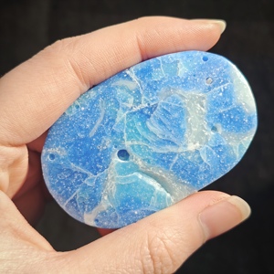 Vente en gros CrystalHola : Larimar artificiel de haute qualité, tendance mode, pierre de palmier, décoration bohème, spécimens éducatifs, Noël - Product Image 5