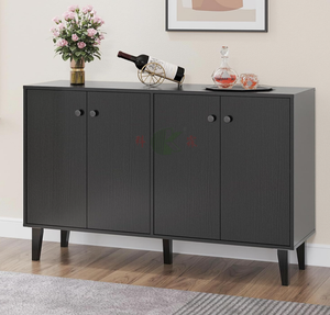 Credenza Nera a 4 Ante per Cucina e Soggiorno - Product Image 2