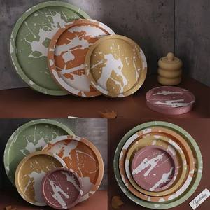 Bandeja redonda molde de silicona <span class=keywords><strong>DIY</strong></span> yeso cemento impresión hecha a mano bandeja de almacenamiento maceta Base molde de fundición decoración del hogar - Product Image 3