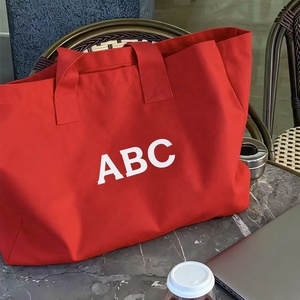 Sac fourre-tout en toile imprimé de logo personnalisé grand sac à provisions en toile de coton lavable fourre-tout de voyage promotionnel Style Designer Durable - Product Image 3