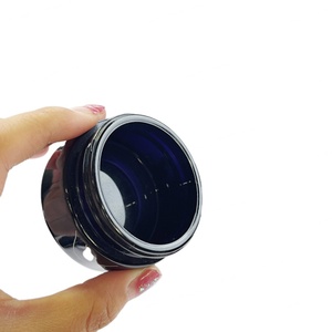 Flacon de lotion cosmétique en verre violet foncé optique de luxe de 30 ml, 50 ml, 60 ml, 100 ml avec bouchon pompe noir - Product Image 4