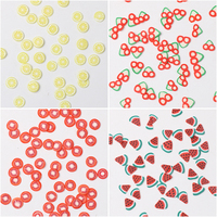 Lente Producten 12Gird 3D Aardbei Oranje Slime Charms Aardewerk Zachte Fruit Plakjes Klei Polymeer Nail Decoratie