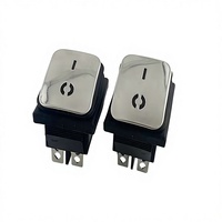 Interruptor Basculante de Acero Inoxidable ZhaoFa KCD4-T85-DPST IP11/IP12, Terminales de Soldadura, Resistente a Altas Temperaturas, Ignífugo, 20A, CQC