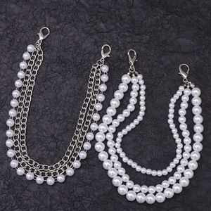 Adorno de Cadena de Perlas para Zapatos, Tres Capas Desmontables, para Zapatos de Lona, Estilo Hip Hop, para Mujer, Accesorio Metálico para Verano, Invierno, Primavera y Otoño - Product Image 3