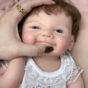 Poupée de mode en silicone de 18 pouces, corps entier, cheveux implantés, fille réaliste, poupée reborn, jouet doux, aspect bébé nouveau-né, faite à la main - Product Image 2