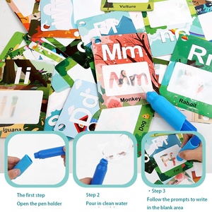 Rompecabezas Educativo para Niños, Tarjetas de Aprendizaje Cognitivo, 26 Letras Inglesas, Tarjetas de Aprendizaje de <span class=keywords><strong>Palabras</strong></span>, Juguetes de Pintura Mágica con Agua - Product Image 2