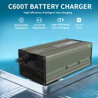 C600T 48V10A chargeur de ventilateur silencieux Ebike chargeur rapide haute efficacité large température batterie plomb-acide charge véhicule électrique