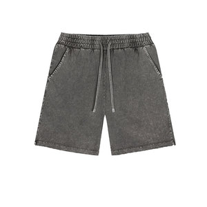 Loose Fit Custom Logo Unisex Sólido Secado rápido Vintage Streetwear Hombres Acid Wash 358GSM 100% Pantalones cortos de algodón - Product Image 3