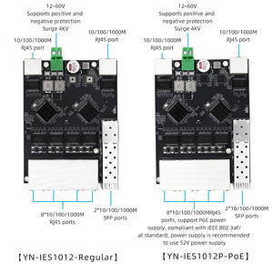 Módulo de conmutador de red de poste de luz inteligente integrado de 12 puertos industriales, soporte de 8 puertos, módulo de conmutador AF/AT POE, 1 unidad - Product Image 4