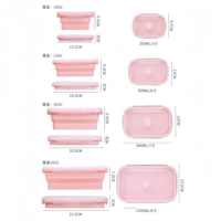 Conteneur de stockage alimentaire pliable en silicone |   Couvercle hermétique compatible avec le réfrigérateur et le micro-ondes |   Ensemble de boîtes de conservation pour la cuisine personnalisables