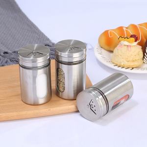 Bottiglia di condimento per ampolla in acciaio inossidabile personalizzato <span class=keywords><strong>villaggio</strong></span> 4oz vetro cucina barattoli di spezie Set pepiera saliera - Product Image 2