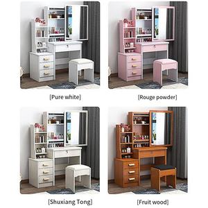 Table de maquillage blanche avec miroir <span class=keywords><strong>LED</strong></span>, fabriquée en Chine, à prix abordable, pour la chambre à coucher - Product Image 2