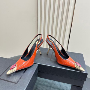 Nouvelles sandales à talons hauts en cuir à bout pointu, style français, ornées de pierres précieuses, design élégant et ultra-luxe - Product Image 3