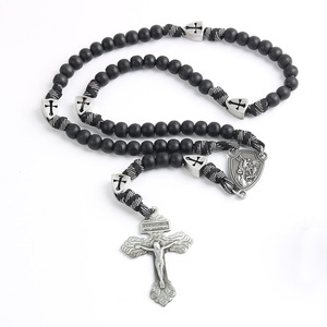 Venta al por mayor: Colgante de cuchillo, pieza de rosario, escudo católico, tendencia para la fabricación de rosarios - Product Image 4