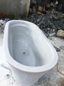 Baignoire autoportante en pierre solide, design moderne pour les salles de bain d'hôtels et de villas, finition mate sans joint, vente en gros OEM/ODM - Product Image 4