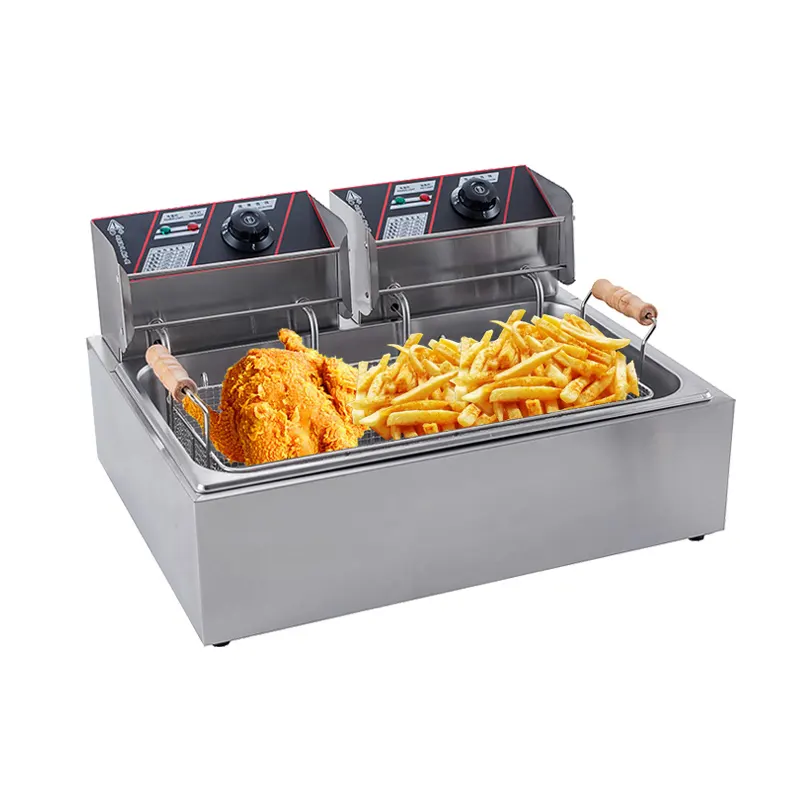 Mini carré Portable cuisine Dean automatique panier ascenseur Hotdog réservoir unique 2 panier friteuse en coréen