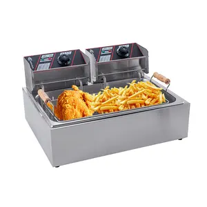 Mini quadrato portatile cucina decano automatico cestello ascensore hot dog singolo serbatoio 2 cestello friggitrice In coreano