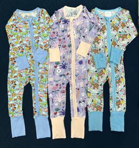 Combinaison de bébé en bambou tricoté TZ, pyjama pour enfants, une pièce, fermeture éclair bidirectionnelle, barboteuse unisexe - Product Image 5