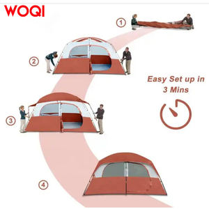 For Woqi 6-Person Outdoor Hiking <strong>Camping</strong> <strong>Tent</strong> Waterproof and Windproof Double Layer Nylon <strong>Tent</strong> with Two Bedrooms for Families - Product Image 6