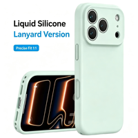 Coque de téléphone portable pour iPhone 18 Pro Max 2026, nouvelle coque en silicone liquide véritable, trou pour cordon multi-positions, protection antichoc