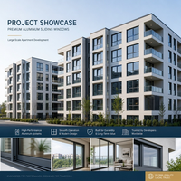 Ventana Corredera Moderna Serie 80 de Aleación de Aluminio con Rotura de Puente Térmico y Doble Acristalamiento, Certificación Energy Star para Apartamentos de Gran Altura