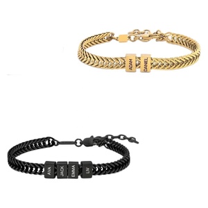 Stainless Steel Custom-engraved Unisex Trendy Gift Bracelet Anti-fade English <b>Lettering</b> Individually Packaged; Cross-border - Product Image 5