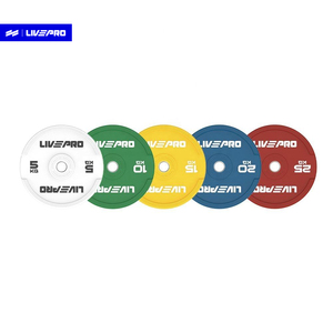 रंग बम्पर प्लेट पेशेवर थोक कस्टम लोगो मुक्त वजन उठाने रंगीन रबर बम्पर वजन उठाने वाली बार्बेल प्लेटें - Product Image 2