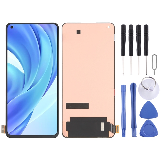 Original for Xiaomi Mi 11 Lite 11 Lite 5G NE M2101K9AG AMOLED Material LCD Screen and Digitizer Full Assembly XIOMI Spare Parts