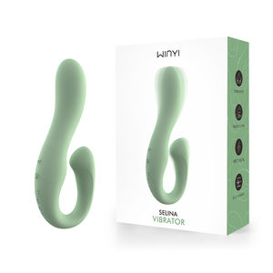 WINYI Schlussverkauf U-Form doppelter Vibrator Großhandel individuelle Verpackung doppelter trägerloser Strapon-<span class=keywords><strong>Dildo</strong></span>-Vibrator für Lesben - Product Image 1