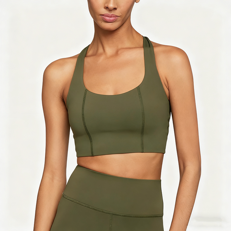 Women's Yoga Set-Mid Waist Leggings & Sports Bra Workout Outfit Breathable Four-Way Stretch Elastic Waist Solid