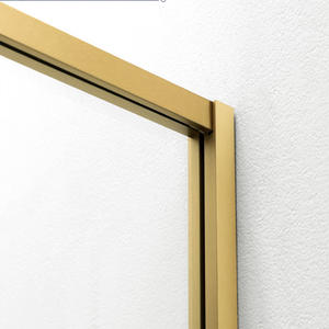 Душевая дверь из закаленного стекла Gold Corner с черной рамой из нержавеющей стали и комплектом петель для ванной комнаты в отеле - Product Image 2