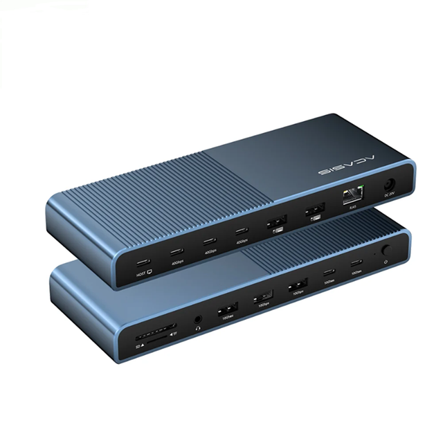 15 Port Aluminum Alloy USB-C Docking Station Screen 4K 60Hz USB 3.1 Gen2 Gigabit Ethernet