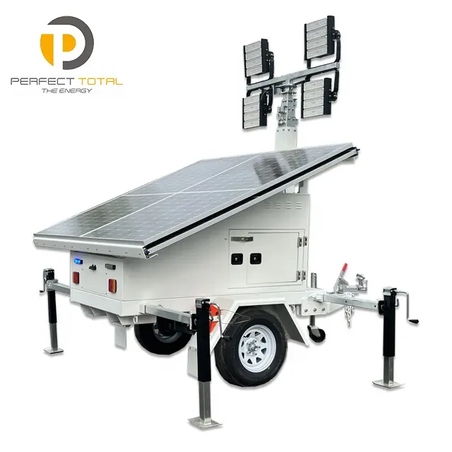 Trailer gắn năng lượng mặt trời Powered chiếu sáng với 7M/22.9ft telescoping tháp