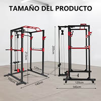 Sistema de Entrenamiento Multifuncional EIGFOH Profesional, Rack de Potencia Integrado de Metal, Soporte para Sentadillas de Alta Resistencia, Cable para Polea de Tracción