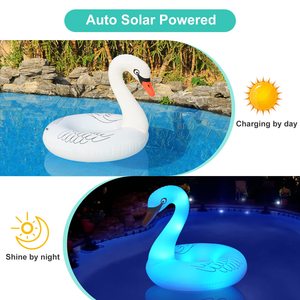 Led <span class=keywords><strong>Inflatable</strong></span> Swan hồ bơi Float với đèn đầy màu sắc Swan bơi ống Nhẫn mùa hè lớn hồ bơi bè Lounger cho người lớn - Product Image 6