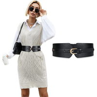 Ceinture large élastique Alfa pour robe Ladies Stretch Cinch Belt for Girls Pu Leather Belt