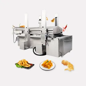 2023 automatico frutti di mare yellow croaker automatico 200 kg/h chips di crosta di maiale friggitrice macchina per friggere la pelle di pollo