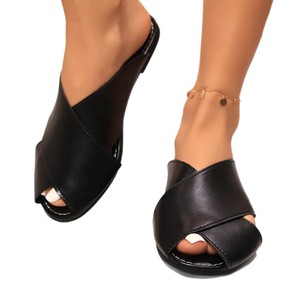 ashion Cross Baotou Slippers Womens 2025 Summer New Style Flat Bottom Ethnic Plus Size Cool231231 - Product Image 5