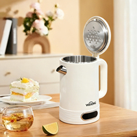 Bouilloire électrique portable sans fil de nouvelle conception, 1,7 L, couleur personnalisée, double couche, ébullition rapide, arrêt automatique, usage domestique