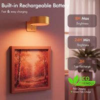 Lampe d'art LED murale moderne sans fil pour la maison, température de couleur 3CCT, télécommande tactile, batterie rechargeable, garantie de 2 ans