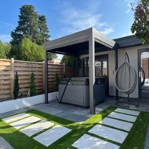 Auvent de toit en métal gris imperméable 2-20% Discount Abri de jardin Pergola Sunroom Gazebo Top Cover <span class=keywords><strong>3x3</strong></span> <span class=keywords><strong>Carport</strong></span> Garage - Product Image 1