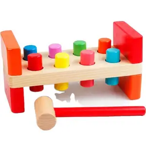 Hot selling Montessori Wooden hammer knock percussion toys kids education Toddler Toys