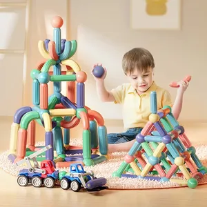 DIY 3D çocuklar yaratıcı eğitici oyuncak montaj yapı oyunu mıknatıs sopa oyuncaklar mıknatıs çubuklar manyetik yapı taşları